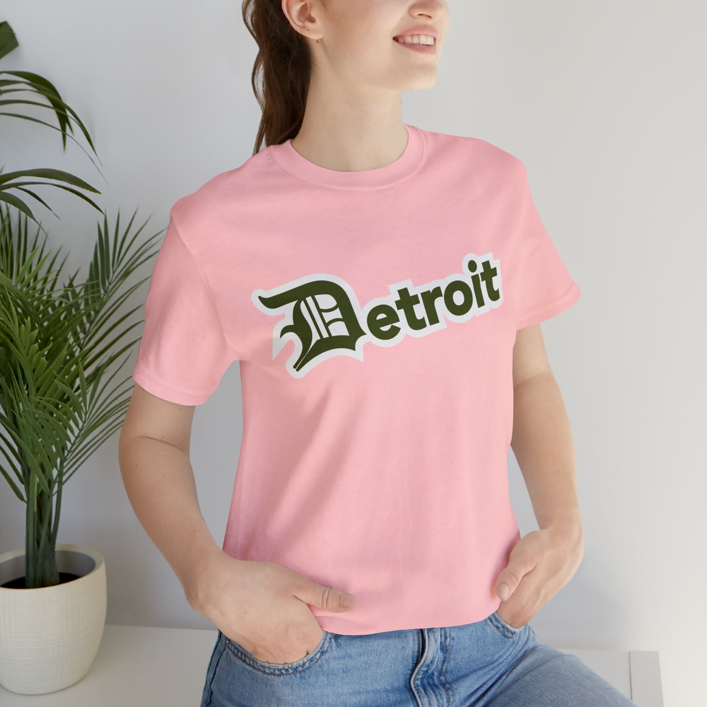 'Detroit' T-Shirt (Army Green w/ Old English 'D') | Unisex Standard