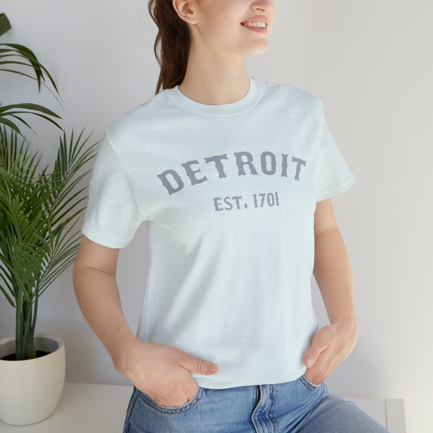 Detroit EST. 1701' T-Shirt (Silver Ballpark Font) | Unisex Standard