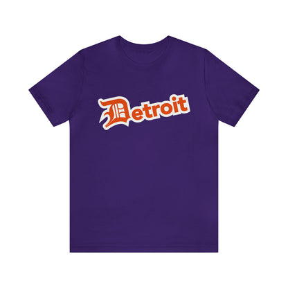 'Detroit' T-Shirt (Maple Leaf Orange w/ Old English 'D') | Unisex Standard