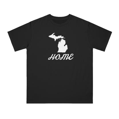 Michigan 'Home' T-Shirt (Script Font) | Unisex Organic