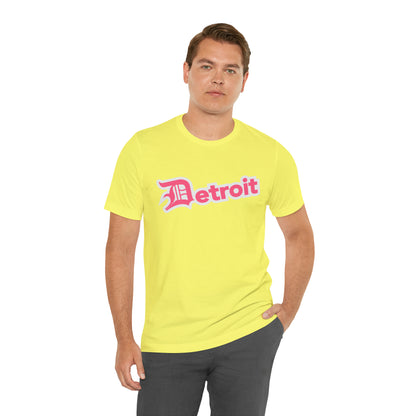 'Detroit' T-Shirt (Rhodochrosite Pink w/ Old English 'D') | Unisex Standard