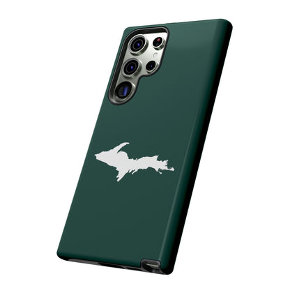 Michigan Upper Peninsula Tough Phone Case (Green w/ White UP Outline) | Samsung & Pixel Android