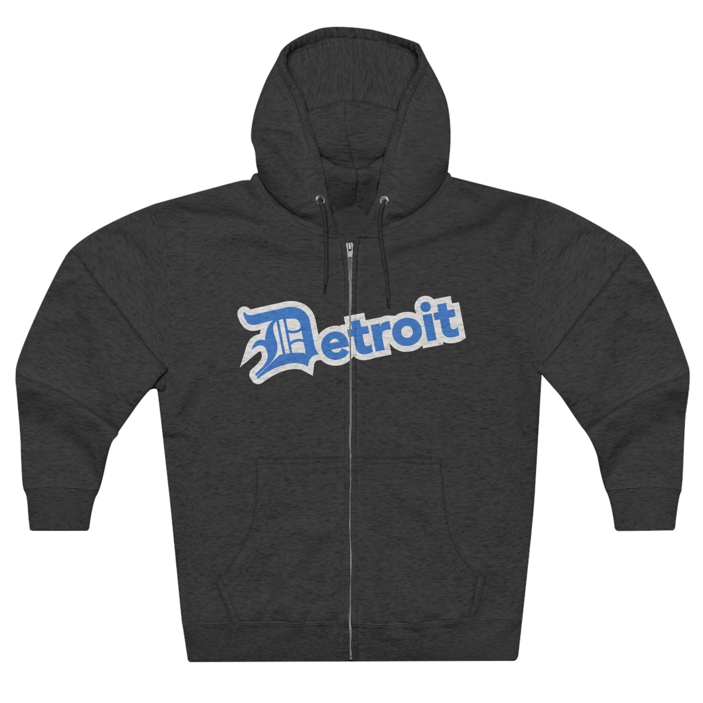 'Detroit' Hoodie (Azure w/ Old English 'D') | Unisex Full Zip