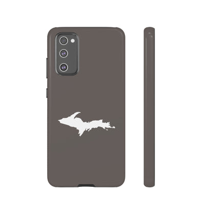 Michigan Upper Peninsula Tough Phone Case (Warren Tank Grey w/ UP Outline) | Samsung & Pixel Android