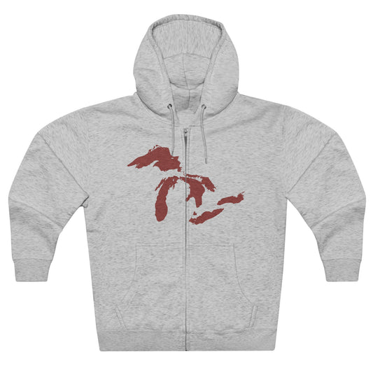 Great Lakes Hoodie (Ore Dock Red) | Unisex Full Zip