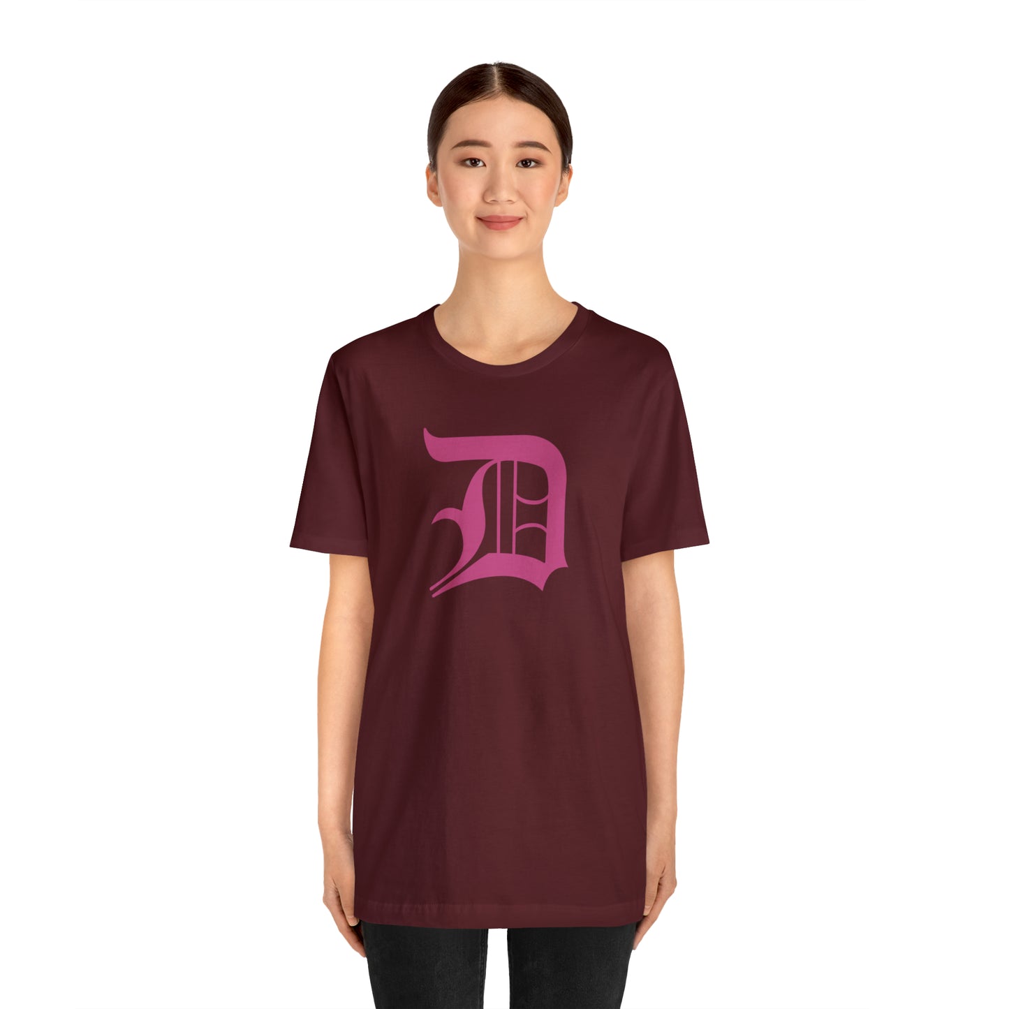 Detroit 'Old English D' T-Shirt (Apple Blossom Pink) | Unisex Standard