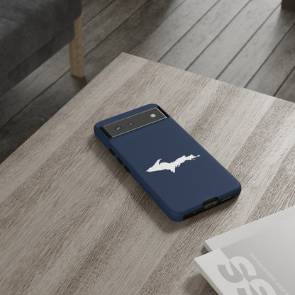 Michigan Upper Peninsula Tough Phone Case (Navy w/ White UP Outline) | Samsung & Pixel Android