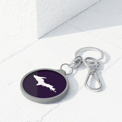 Michigan Upper Peninsula Keyring (w/ UP Outline) | Blackcurrant