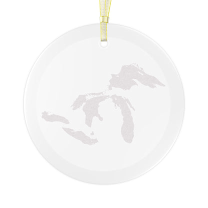 Great Lakes Christmas Ornament | Clear Glass - Ruby Red