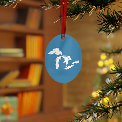 Great Lakes Christmas Ornament | Metal - Lake Michigan Blue