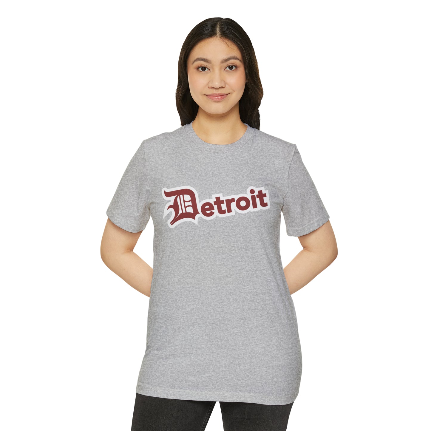 Detroit' T-Shirt (Ore Dock Red Old English 'D') | Unisex Recycled Organic