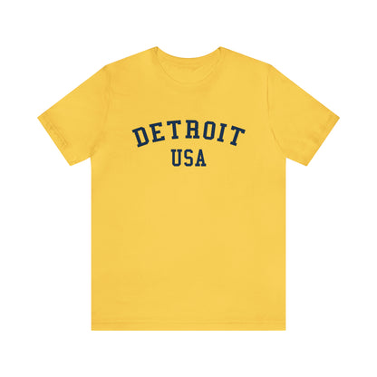 'Detroit USA' T-Shirt (Collegiate Font) | Unisex Standard