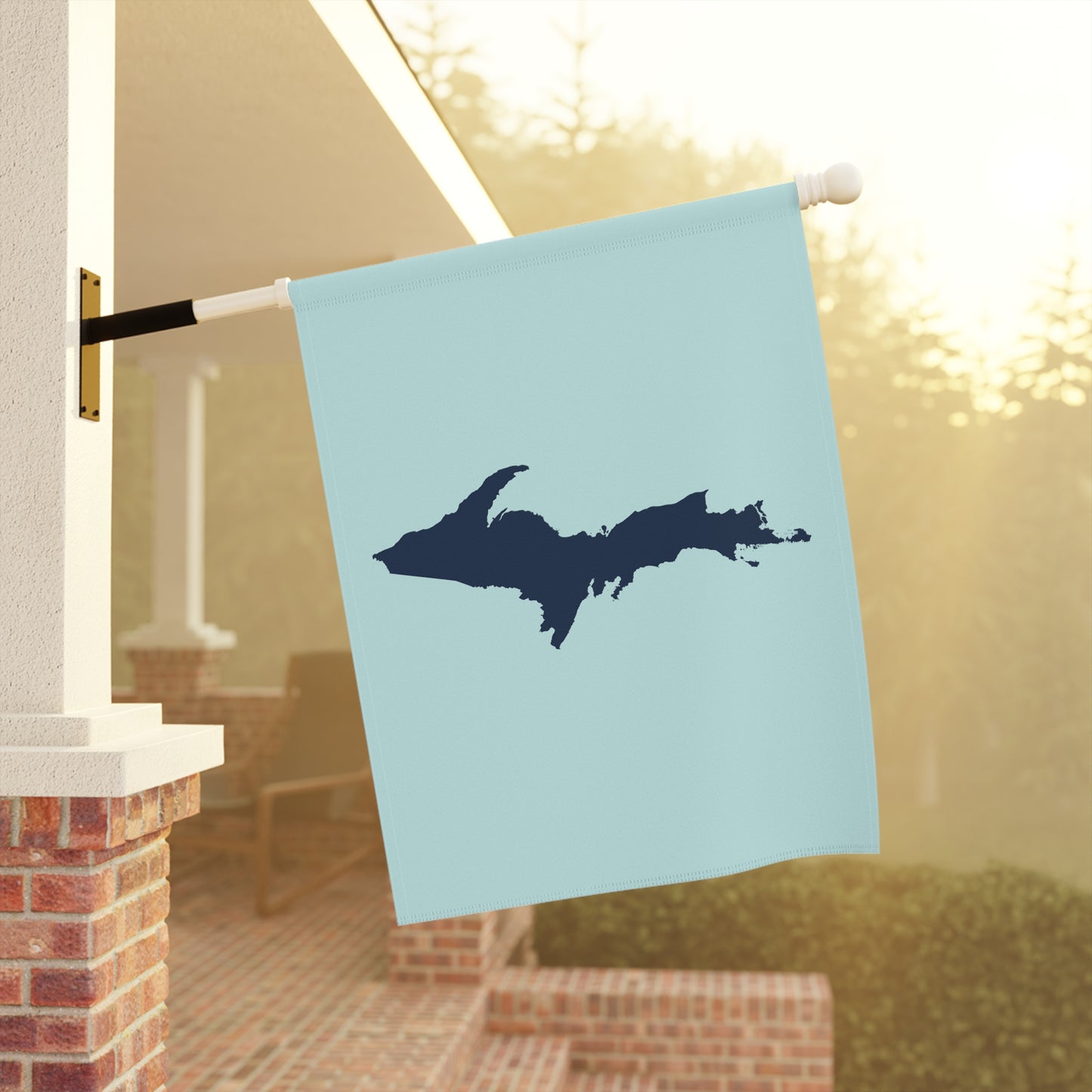 Michigan Upper Peninsula Home & Garden Flag (w/ UP Outline) | Cyan