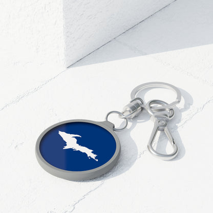 Michigan Upper Peninsula Keyring (w/ UP Outline) | Dearborn Blue