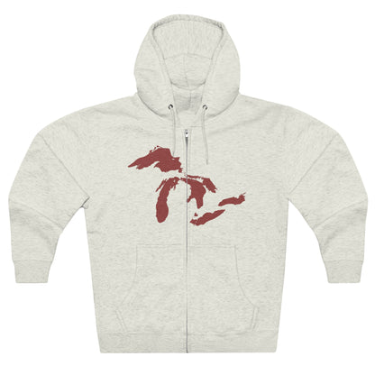 Great Lakes Hoodie (Ore Dock Red) | Unisex Full Zip