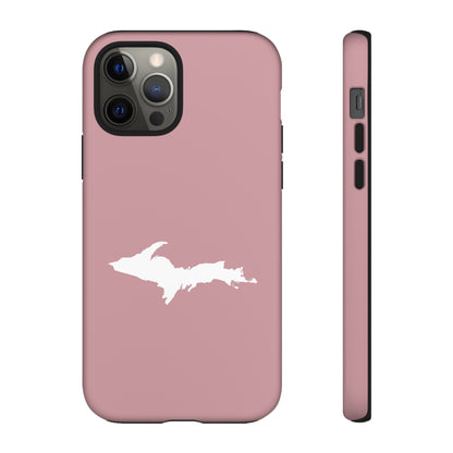 Michigan Upper Peninsula Tough Phone Case (Cherry Blossom Pink w/ UP Outline) | Apple iPhone