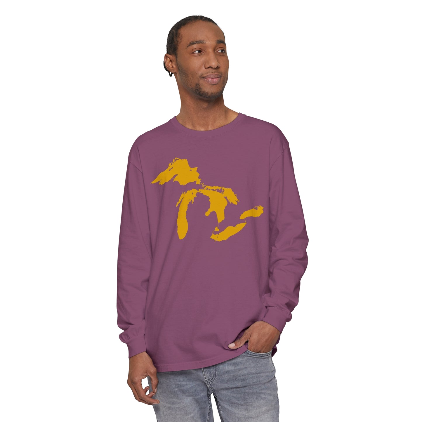 Great Lakes Garment-Dyed T-Shirt | Unisex Long Sleeve - Gold