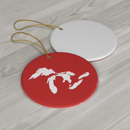 Great Lakes Christmas Ornament (Santa Red) | Ceramic - 4 Shapes