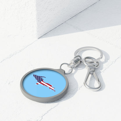 Michigan Upper Peninsula Keyring (w/ UP USA Flag) | DTW Blue