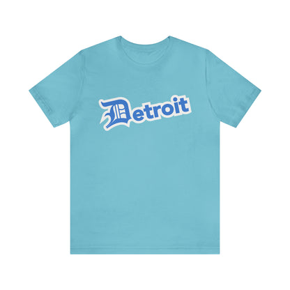 'Detroit' T-Shirt (Azure w/ Old English 'D') | Unisex Standard