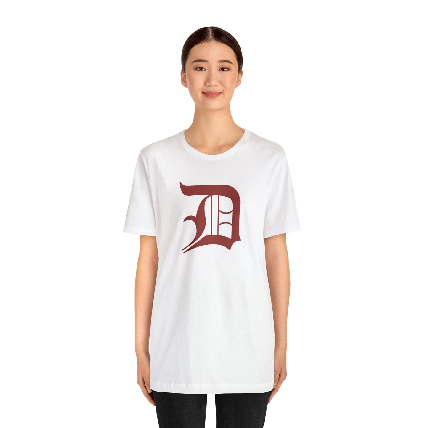 Detroit 'Old English D' T-Shirt (Ore Dock Red) | Unisex Standard