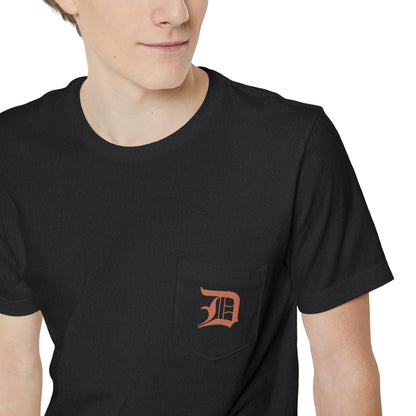Detroit 'Old English D' Pocket T-Shirt (Copper) | Unisex Standard