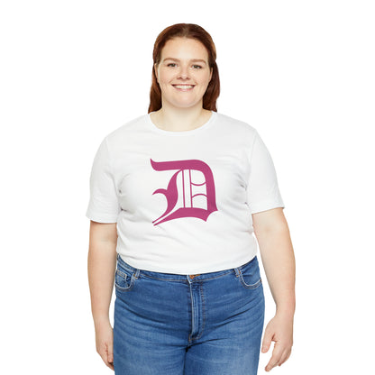 Detroit 'Old English D' T-Shirt (Apple Blossom Pink) | Unisex Standard