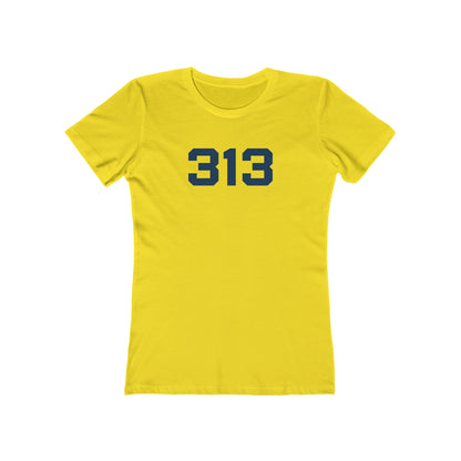 Detroit '313' T-Shirt (Athletic Font) | Women's Boyfriend Cut