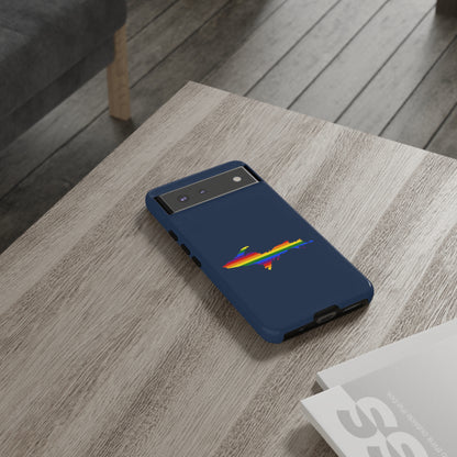 Michigan Upper Peninsula Tough Phone Case (Navy w/ UP Pride Flag Outline) | Samsung & Pixel Android