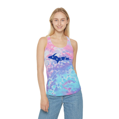 Michigan Upper Peninsula Tank Top (w/ UP Quebec Flag) | Tie-Dye Racerback