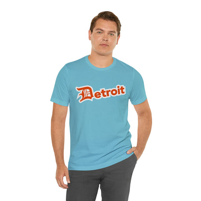 'Detroit' T-Shirt (Maple Leaf Orange w/ Old English 'D') | Unisex Standard