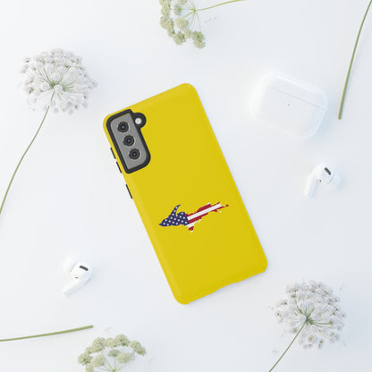 Michigan Upper Peninsula Tough Phone Case (Gadsen Yellow w/ UP USA Flag Outline) | Samsung & Pixel Android