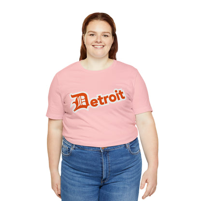 'Detroit' T-Shirt (Maple Leaf Orange w/ Old English 'D') | Unisex Standard