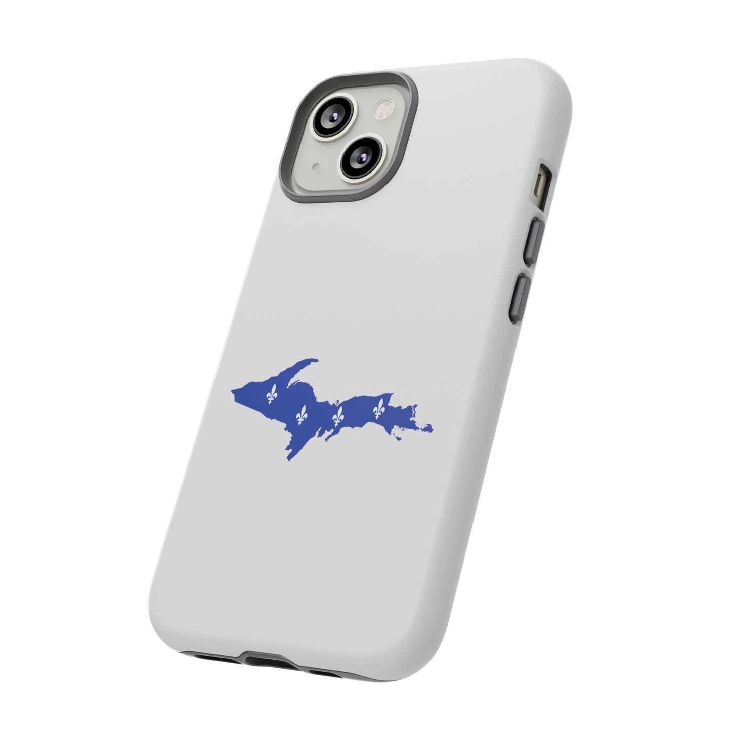 Michigan Upper Peninsula Tough Phone Case (Birch Bark White w/ UP Quebec Flag Outline) | Apple iPhone