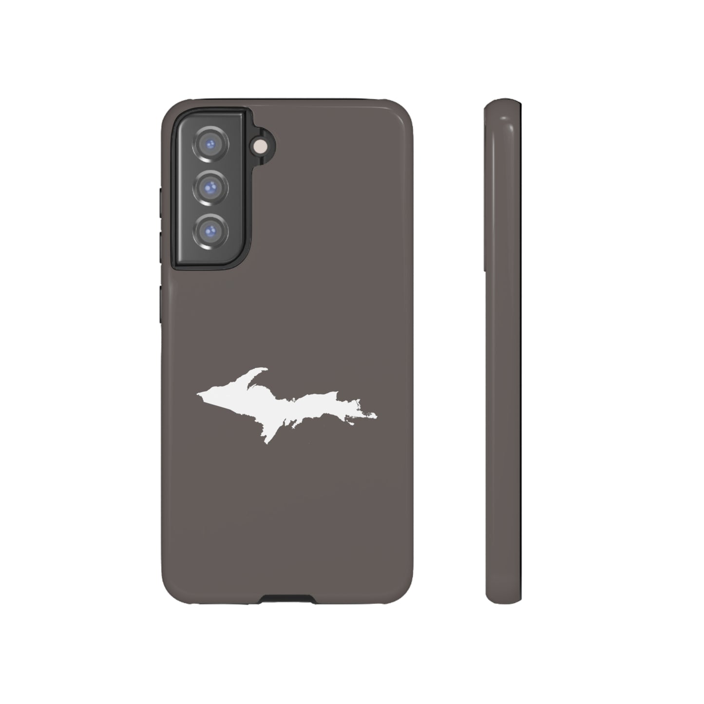 Michigan Upper Peninsula Tough Phone Case (Warren Tank Grey w/ UP Outline) | Samsung & Pixel Android