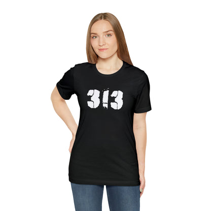 Detroit '313' T-Shirt (Spray Stencil Font) | Unisex Standard Fit