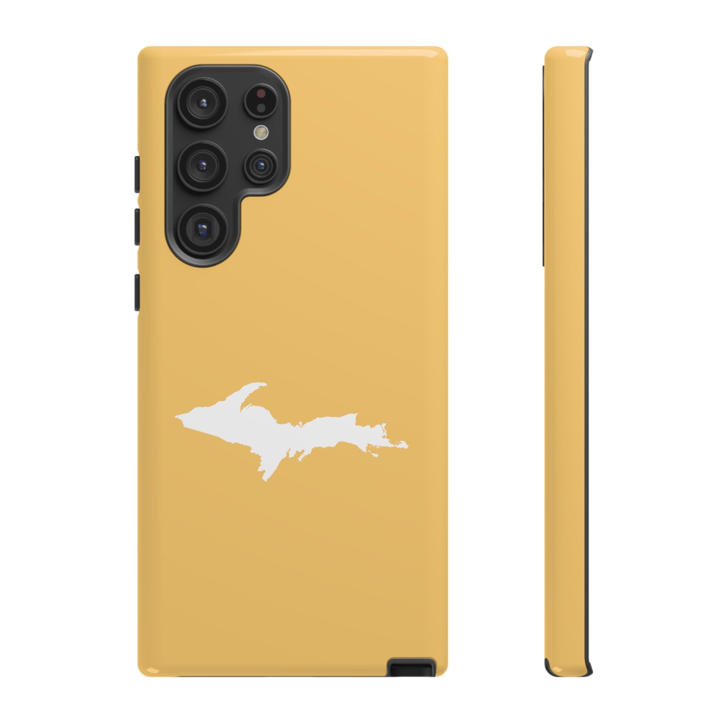 Michigan Upper Peninsula Tough Phone Case (Citrine Color w/ UP Outline) | Samsung & Pixel Android