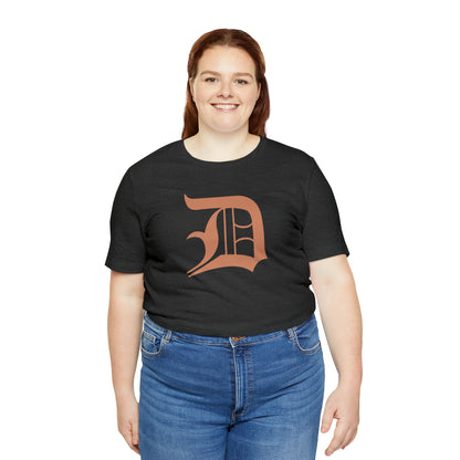 Detroit 'Old English D' T-Shirt (Copper Color) | Unisex Standard