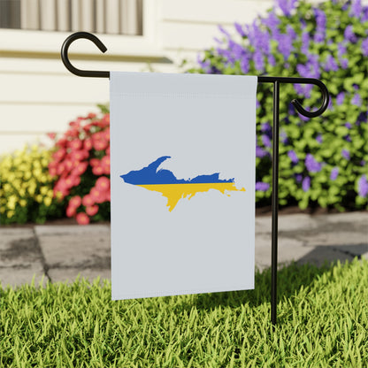 Michigan Upper Peninsula Home & Garden Flag (w/ UP Ukraine Flag) | Gossy White