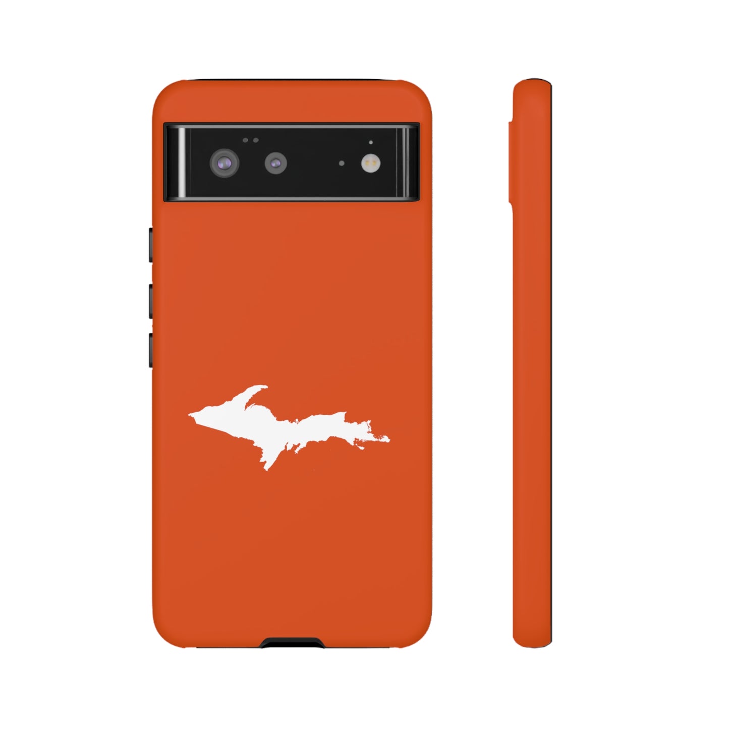 Michigan Upper Peninsula Tough Phone Case (Maple Leaf Orange w/ UP Outline) | Samsung & Pixel Android