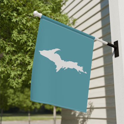 Michigan Upper Peninsula Home & Garden Flag (w/ UP Outline) | Lake Huron Blue