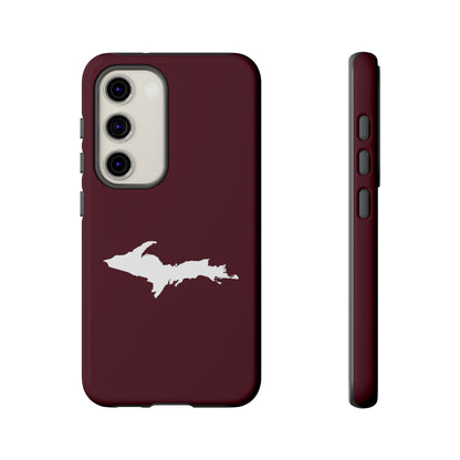 Michigan Upper Peninsula Tough Phone Case (Pinot Red w/ UP Outline) | Samsung & Pixel Android