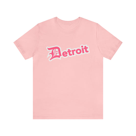 'Detroit' T-Shirt (Rhodochrosite Pink w/ Old English 'D') | Unisex Standard