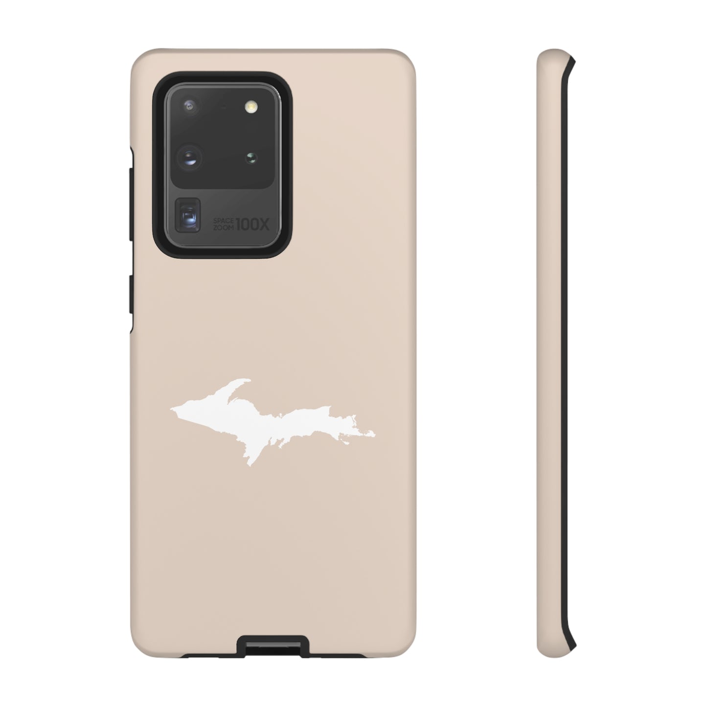 Michigan Upper Peninsula Tough Phone Case (White Pine Color w/ UP Outline) | Samsung & Pixel Android