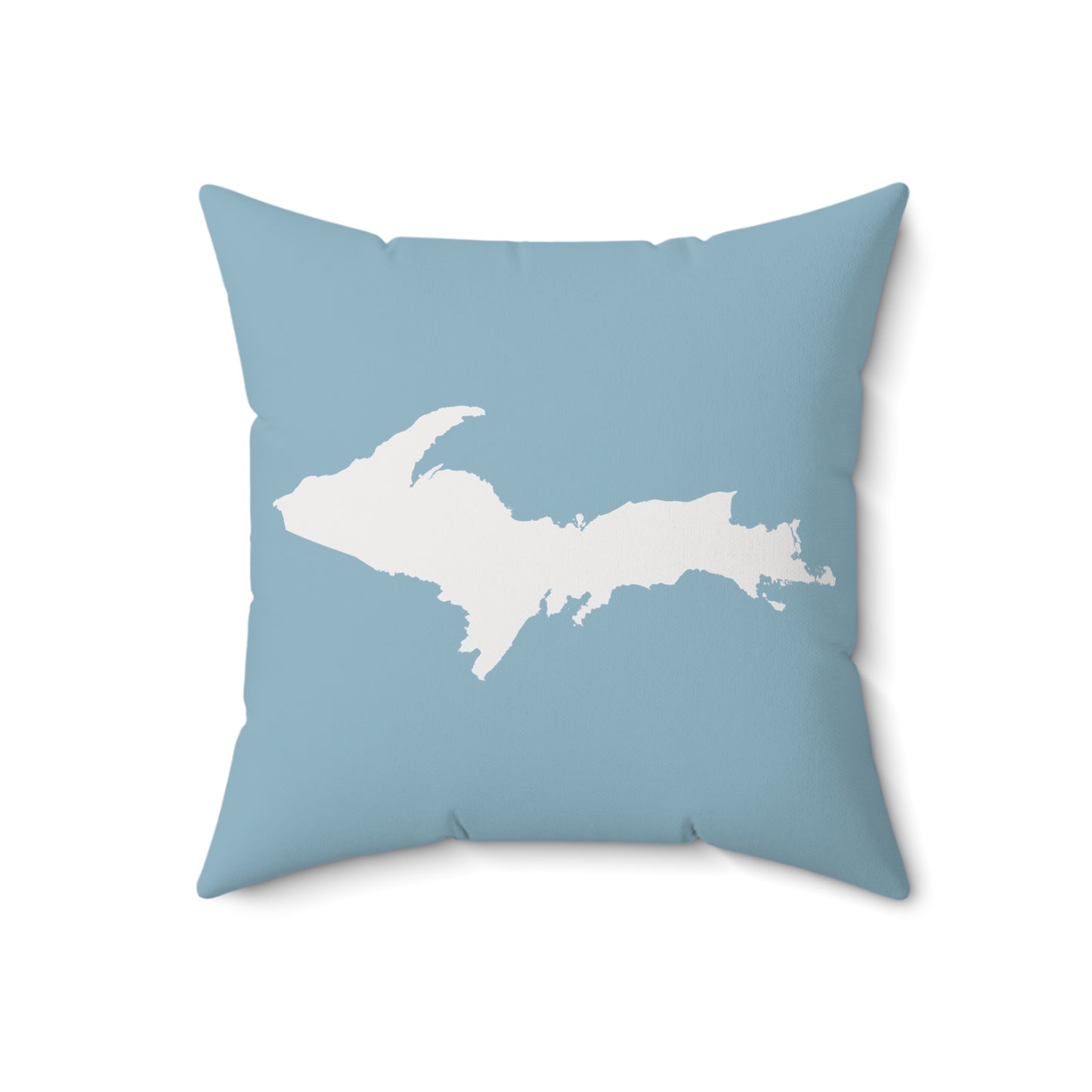 Michigan Upper Peninsula Accent Pillow (w/ UP Outline) | Opal Blue