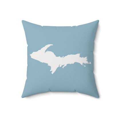 Michigan Upper Peninsula Accent Pillow (w/ UP Outline) | Opal Blue