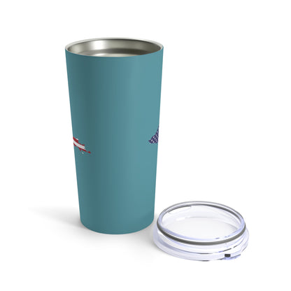 Michigan Upper Peninsula Tumbler (w/ UP USA Flag) | Lake Huron Blue - 20oz