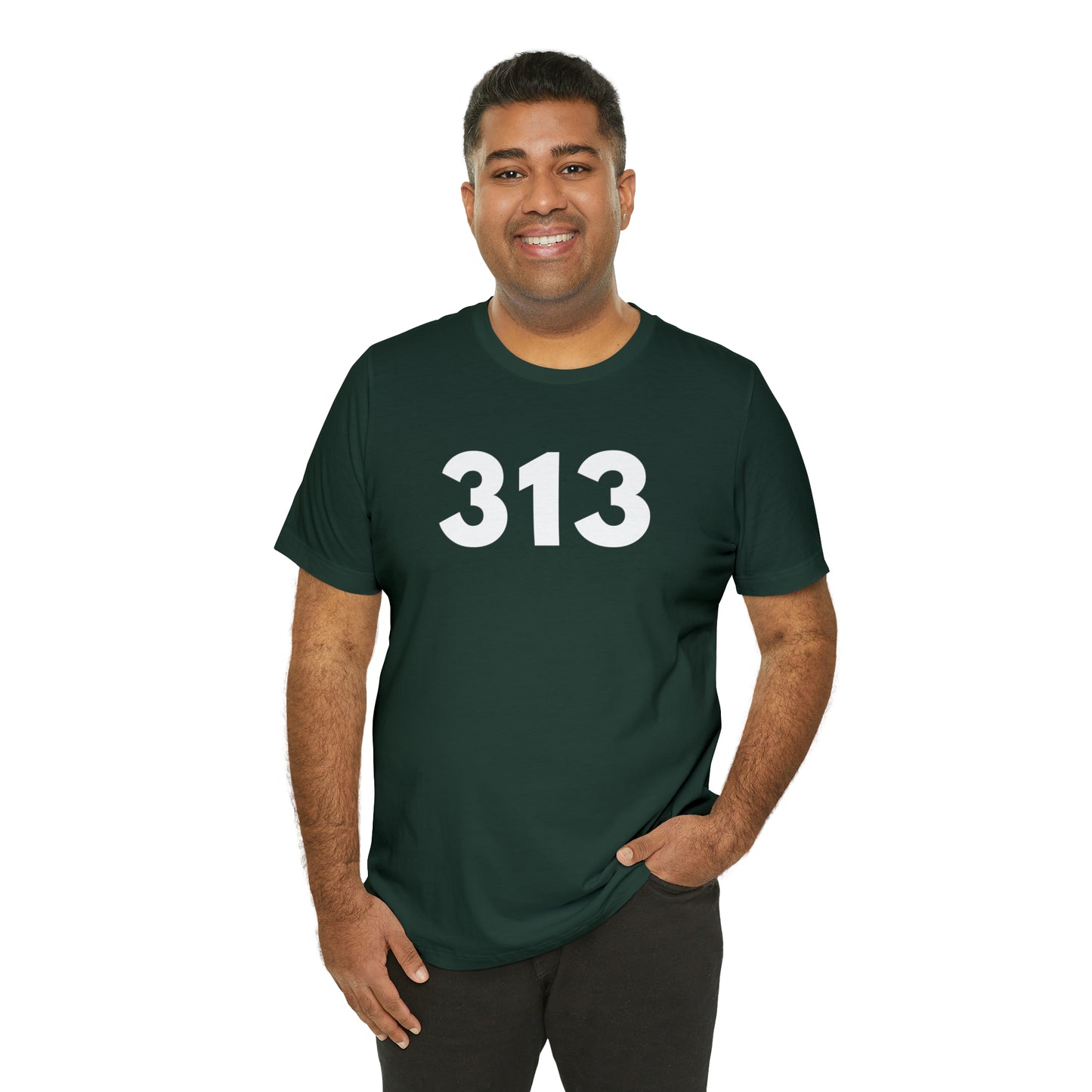 Detroit '313' T-Shirt (Geometric Sans Font) | Unisex Standard Fit