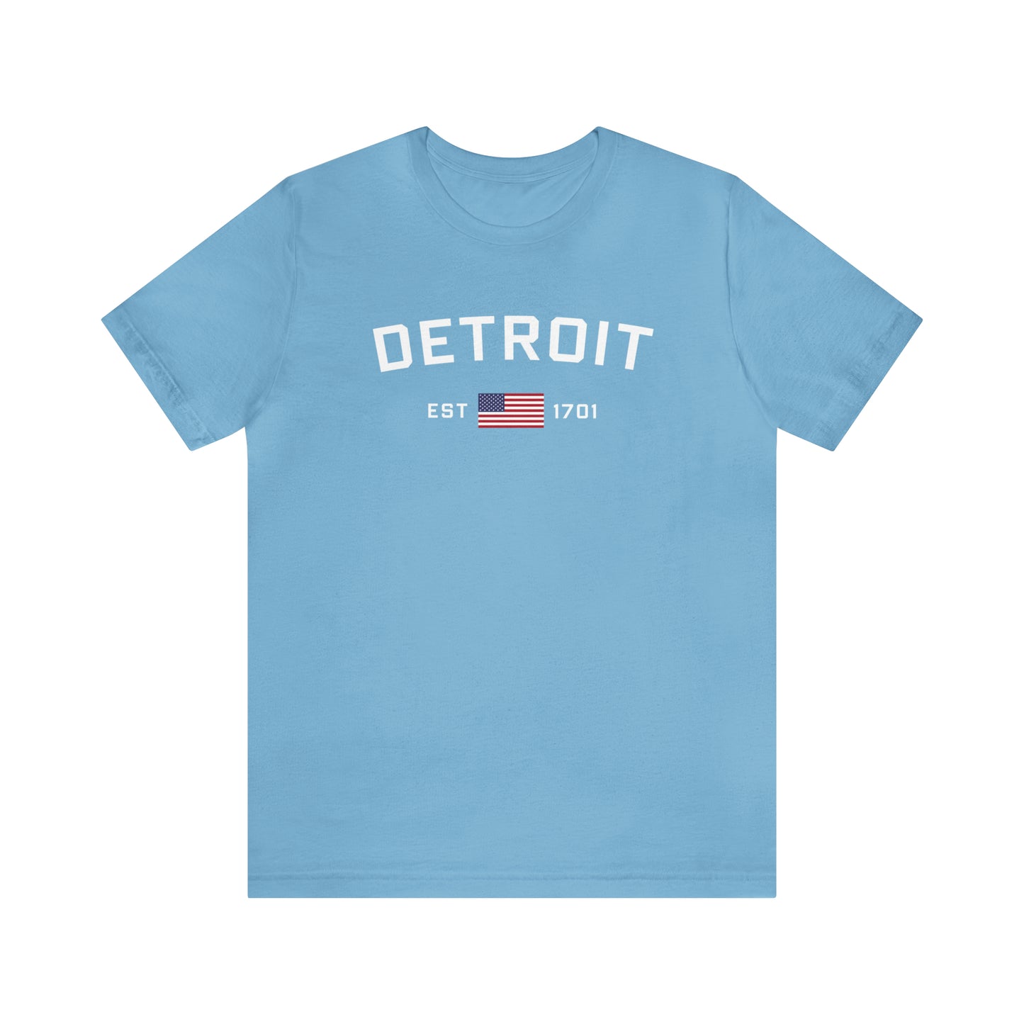 'Detroit EST 1701' T-Shirt (w/ USA Flag Outline) | Unisex Standard Fit