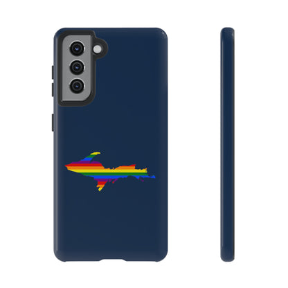 Michigan Upper Peninsula Tough Phone Case (Navy w/ UP Pride Flag Outline) | Samsung & Pixel Android